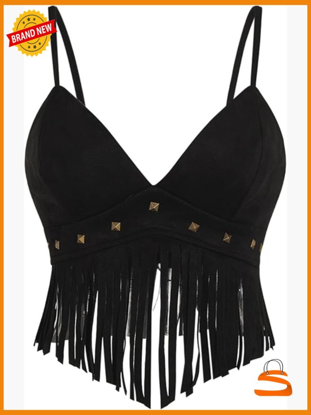 Sleeveless Fringe Crop Top Boho Hippie Style Blouse